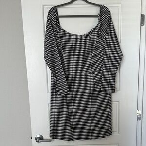 Francesca's Collections Black and White Houndstooth Dress